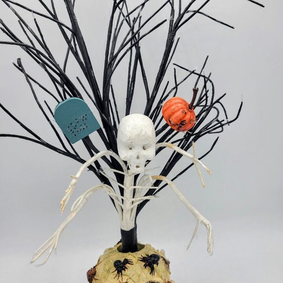 Vtg Puleo Tree Co Halloween Haunted Tree And Skull W/ Bugs Fiber Optic Electric - Picture 13 of 13